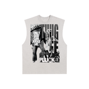 Raw Edge Cotton Tank Top