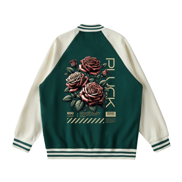 Two Tone Raglan Sleeve Varsity Jacket
