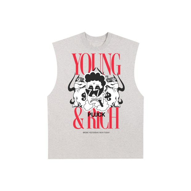 Raw Edge Cotton Tank Top