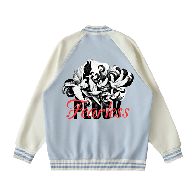 Two Tone Raglan Sleeve Varsity Jacket