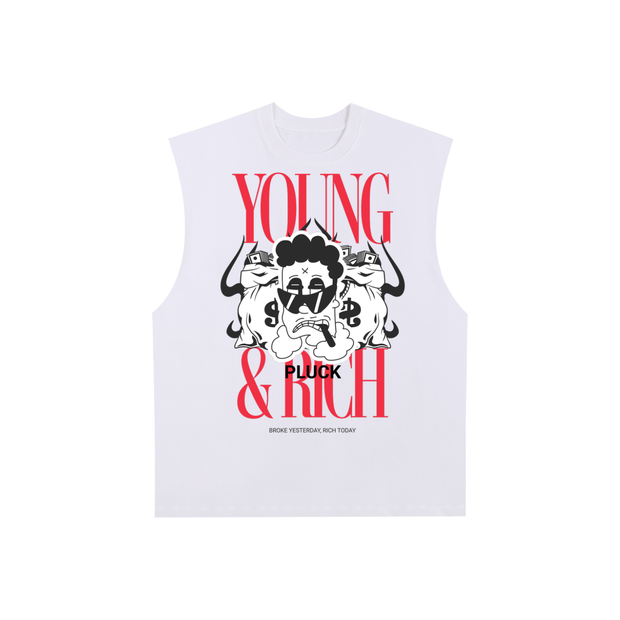 Raw Edge Cotton Tank Top