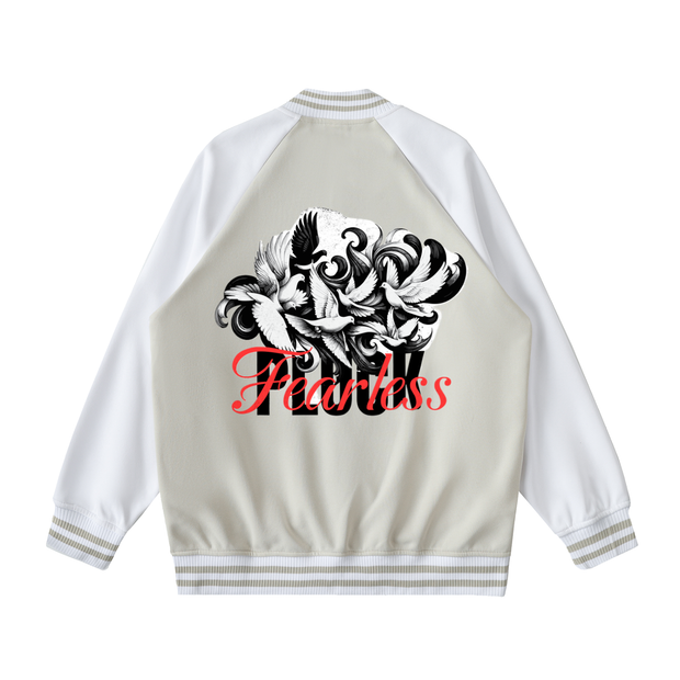 Two Tone Raglan Sleeve Varsity Jacket