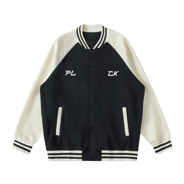 Two Tone Raglan Sleeve Varsity Jacket