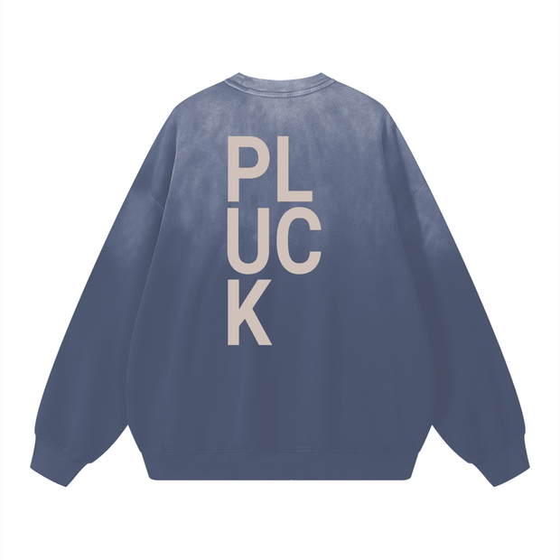 Effortless Athleisure Pure Cotton Handcrafted Monkey Wash Drop-Shoulder Sweatshirt