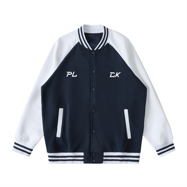 Two Tone Raglan Sleeve Varsity Jacket
